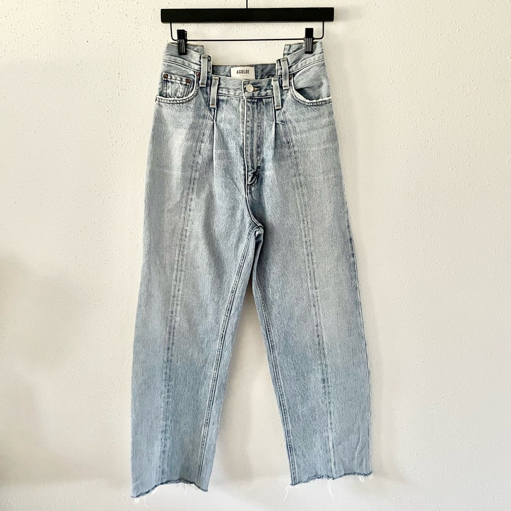 AGOLDE Women's Size 24 Pieced Angled Straight Leg Denim Jeans High Rise Matrix - Picture 2 of 14